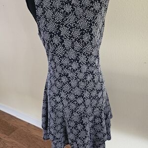 Michael Kors Black and White Asymmetrical Fit and Flare Dress. Large Womens